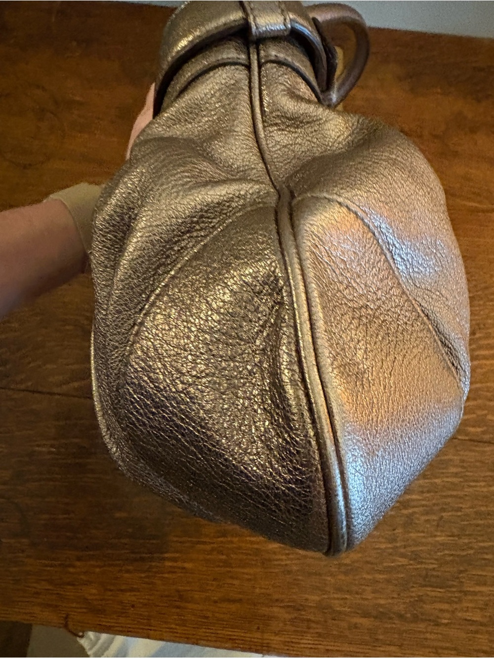 Salvatore Ferragamo Vintage Metallic Platinum/Silver Marisa Bag Gancini Leather - Picture 4 of 14
